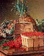 Prentice, Levi Wells Still Life with Pineapple and Basket of Currants Sweden oil painting artist